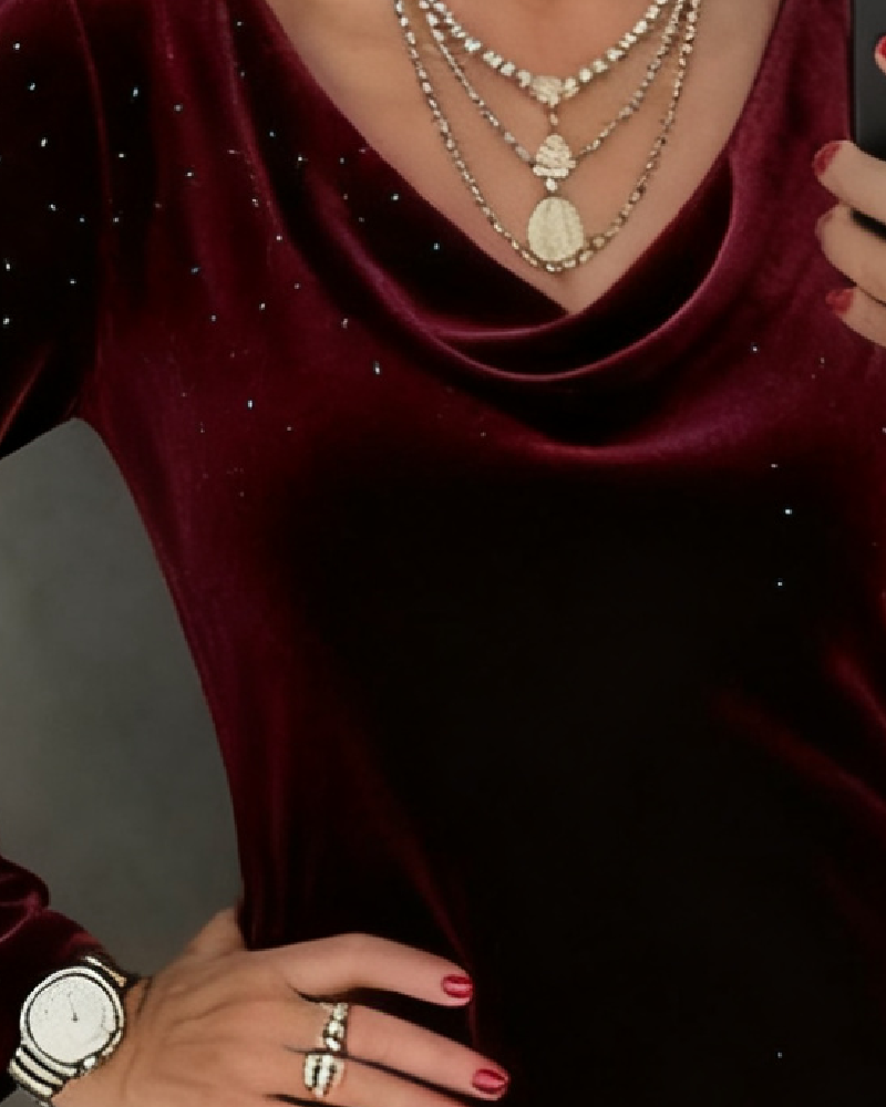 Aubrey | Shimmering Finish Straight-Cut Dress